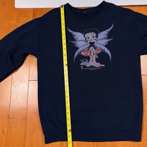 Y2K Betty Boop Fairy Crewneck Pullover Sweatshirt Blue Vintage Grunge Top 2009 - Picture 10 of 13